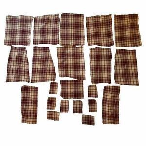 21pc G.H. Bass 100% Cotton Flannel - Lot Plaid QUILT Remnants Destash
